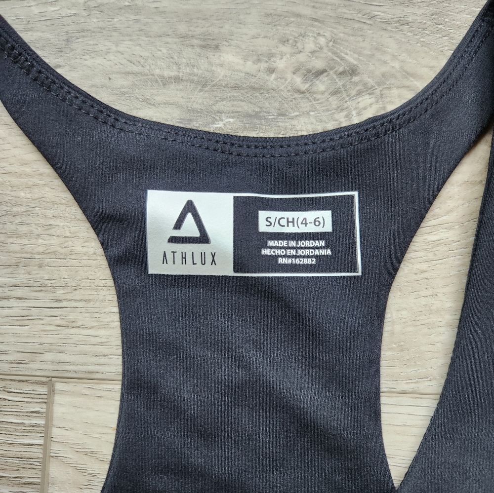 Athlux Black Longline Scoop Neck Sports Bra Womens Small 4-6 Activewear Athletic - Picture 3 of 10